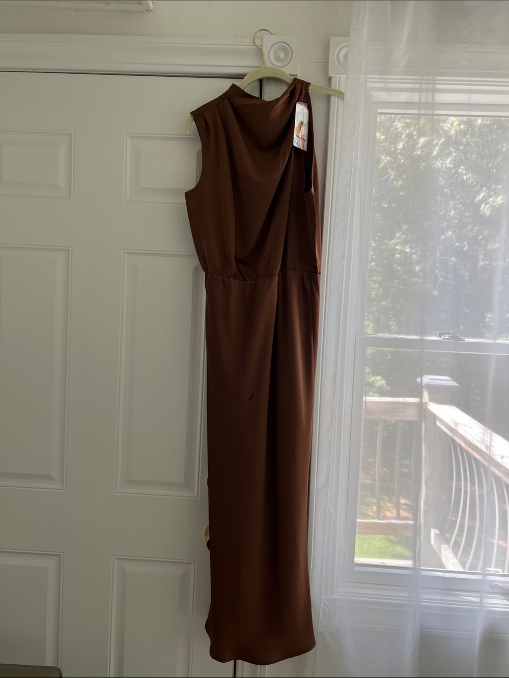 Sleeveless Maxi Dress in Deep Brown